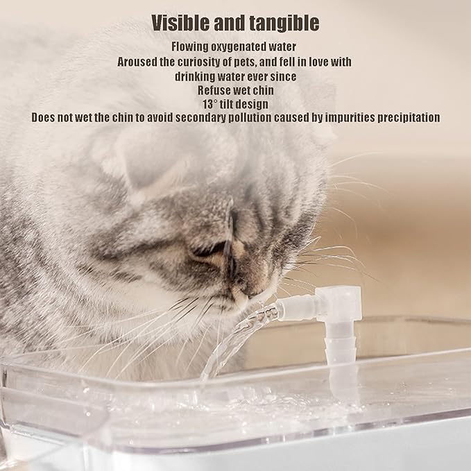 EVTSCAN Pet Water Dispenser, Automatic Drinking Fountain USB Interface Cat Dog Water Feeder Pet Water Dispenser(Beige)