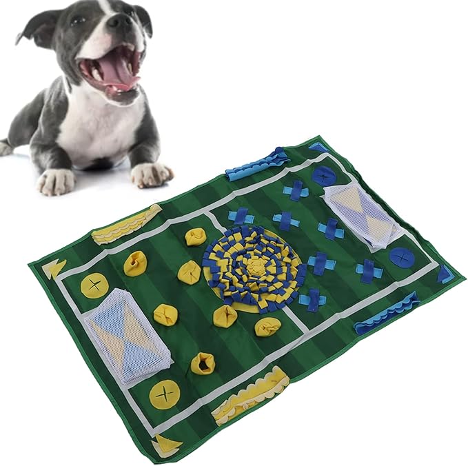 Dog Snuffle Mat, Interactive Sniffing Nose Work Toy for Pets, Grass Green Polyester Feeding and Brain Game Pad, 39.4 x 25.6 Inches
