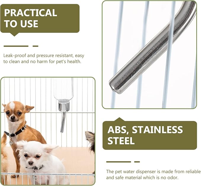 POPETPOP Pet Automatic Water Dispenser Fixed Leak Hanging Feeder for Dogs and Cats Transparent Easy to and Refill for Pet Cages