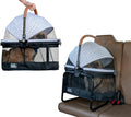 Pet Gear No-Zip View 360 Pet Carrier & Car Seat with Booster Seat Frame for Small Dogs & Cats, Mesh Ventilation, Push Button Entry, No Tools Required, Cloud Grey