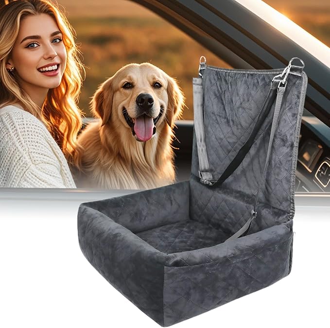 Dog Car Seat, Effortless Cleaning, 61x51x51cm, Puppy Travel Carrier, Automotive Pet Booster, Vehicle SUV Truck Seat, for Road Trip Outdoor Daily Commuting