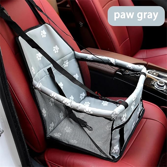 ASkinds Dog Car Seat Puppy Portable Pet Booster Car Seat with PVC Support Pipe, Anti-Collapse Elevated Car Seat for Small to Medium Dogs Cats Pets(Gray)