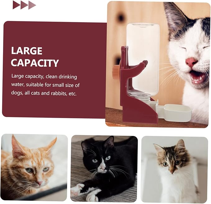 POPETPOP 3pcs Automatic Pet Water Feeder Cat Hanging Water Dispenser Detachable Nozzle Compact and Pets