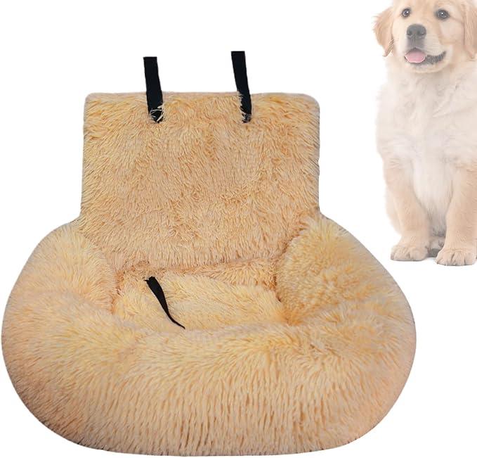 Dog Car Seat - Plush Puppy Car Seat Cushion,Pet Supplies Washable Travel Bed for Medium Small Puppy Kitten Vehicle Traveling Vet Visit Daily Vacations