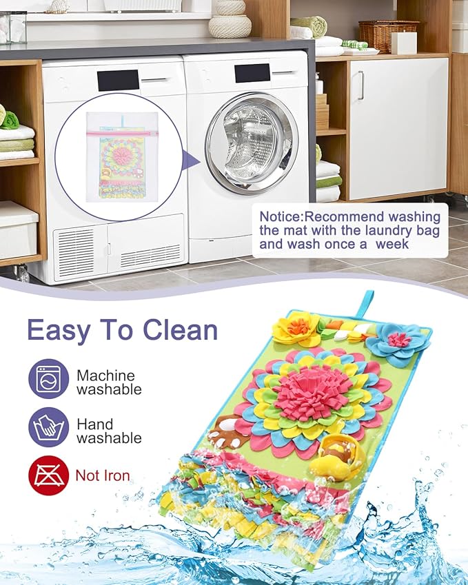 JXTZ Snuffle Mat for Dogs -30.7 * 18.9inch Pet Treats Feeding Mat, Interactive Dog Puzzle Toy for Boredom, Dog Feeding Mats for Slow Feed, Relieve Anxiety, Encourages Natural Foraging Skills
