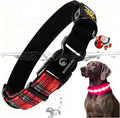 DOGWONG LED Dog Collar - Christmas Red Plaid Heavy Duty Light up Dog Collars - Rechargeable Waterproof - Lighted Dog Collars for Night Walking, Hiking, Camping(Red Plaid,S)