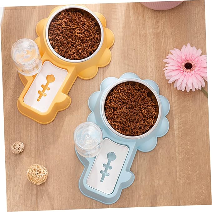 1set Adorable Pet Feeder Automatic Water and Food Bowl for Cats and Dogs Convenient Non- Design Stylish Basin for Home Use