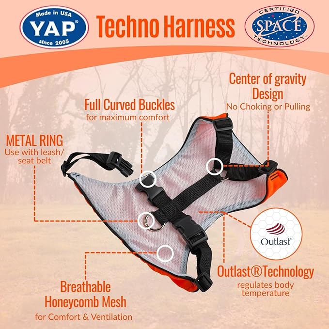 YAP Techno® No Pull Dog Harness, 4-Way Adjustable, Temperature Controlled Dog Vest Harness, Chokefree Dog Harnesses with Easy Control Handle for All Breeds; 7-16 lbs (Regimental Green, Extra Small)