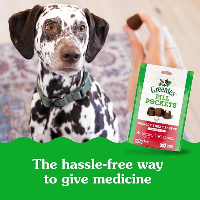 Greenies Pill Pockets for Dogs, Large Size Soft Dog Treats, Hickory Smoke Flavor, (6) 7.9 oz. Pouches