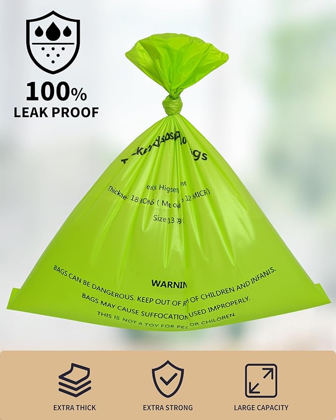 Dog Poop Bags with Dispenser & Holder, Guaranteed Leak Proof, Unscented Extra Thick Heavy Duty Tear-resistant 18-Micron Waste Bag Refill Rolls (SykBlue (105-Bags, 1-Dispenser))