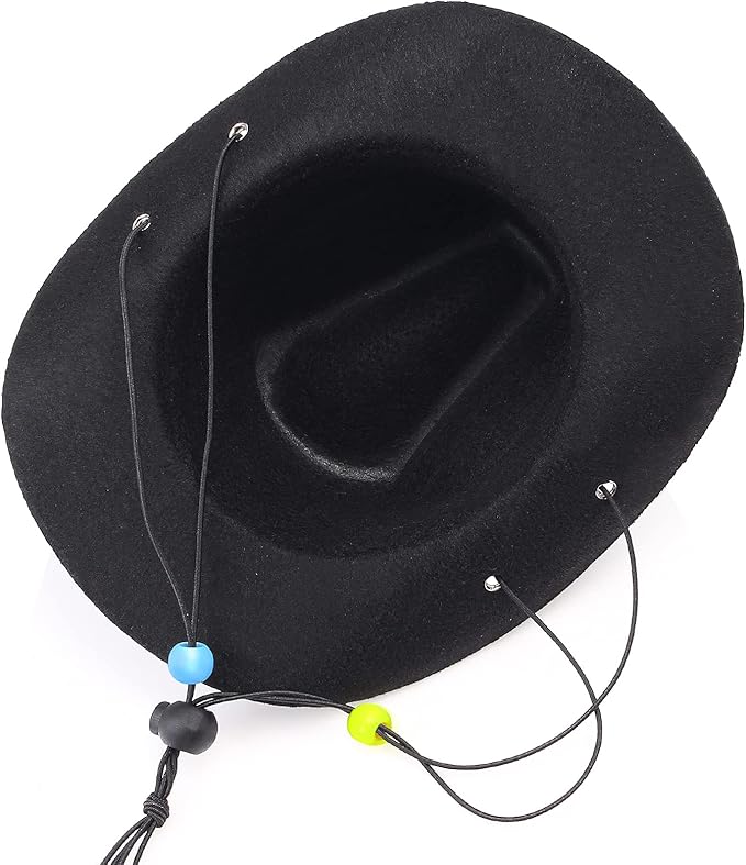 Yewong Pet Cowboy Costume Accessories Dog Cat Pet Size Cowboy Hat and Bandana Scarf West Cowboy Accessories for Puppy Kitten Party Festival and Daily Wearing Set of 2 (Black)