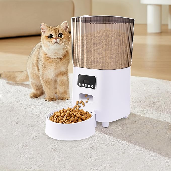 Automatic Cat Feeder-5L Automatic Dog Feeder w/Stainless Steel Bowl,Timed Cat Food Dispenser Dual Power Supply for Home, Pet Stores, Animal Rescues