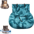 Dog Car Seat Bed, Fluffy Pet Travel Seat, Removable Washable Cushion, Non-Slip Bottom, Protects Car from Dirt/Scratches, Suitable for Small, Medium Dogs/Cats & All Vehicles (Cyan)