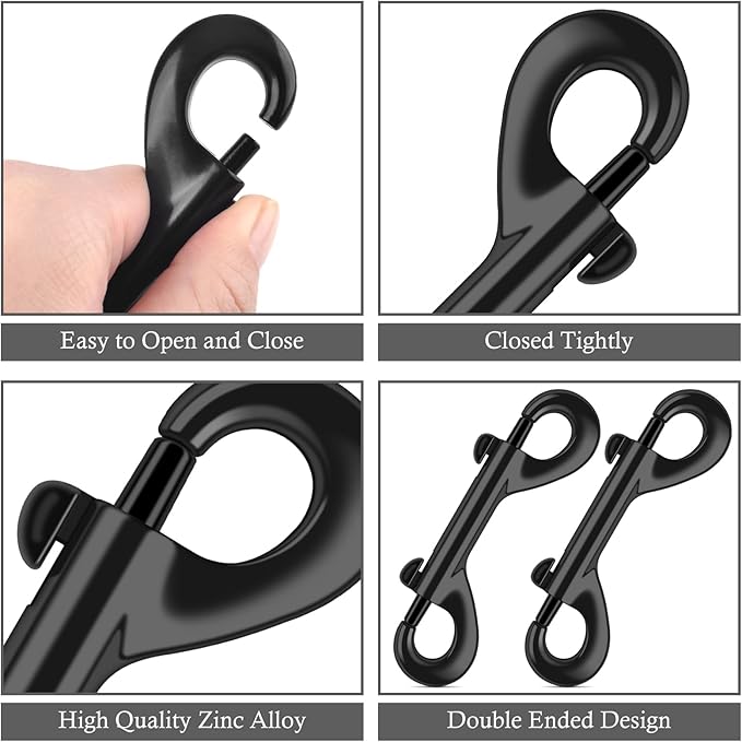 ERKOON 3.5 inch Double Ended Bolt Snaps Hooks 110lbs Load Capacity Zinc Alloy Double Sided Clips Heavy Duty Trigger Snap for Dogs Leashes/Water Bucket/Horse Feed/Hammocks (22 Pack)