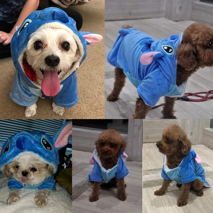 Dog Costume, Gimilife Dog Hoodie, Dogs Halloween Costume Pet Xmas Pajamas Outfit, Pet Coat Cartoon Costumes for Small Medium Large Dogs and Cats for Halloween Christmas and Winter - L