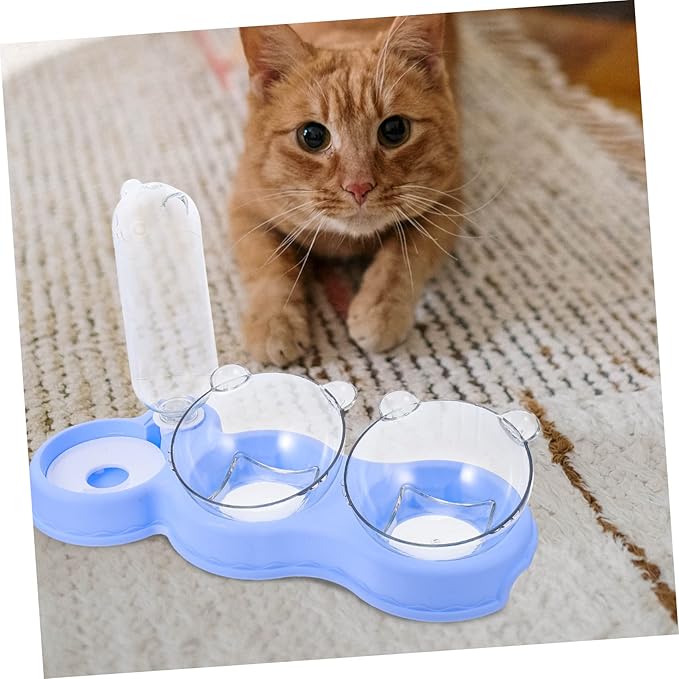 Multi Use Pet Feeder with Fall Design Transparent Detachable Water Dispenser for Cats and Dogs Practical Indoor Pet Supply