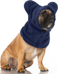 Winter Dog Hats Quiet Ears for Dogs Ear Muffs Pet Neck Warmer Scarf Hoodie Noise Protection Cover Beanie Head Wrap Costume for Pet Dog Cats(Dark Blue,S)