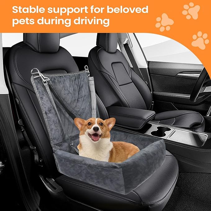 Dog Car Seat, Effortless Cleaning, 61x51x51cm, Puppy Travel Carrier, Automotive Pet Booster, Vehicle SUV Truck Seat, for Road Trip Outdoor Daily Commuting