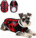 BEAUTYZOO Dog Sweaters for Small Medium Large Dogs, Dog Hoodie Warm Fleece Dogs Winter Clothes Cute Stylish Boy & Girl Dog Sweatshirts, Red Sport Coats Baseball Uniform Jackets for Puppy, S