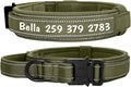 Personalized Large Dog Collar Military Tactical Dog Collar Custom Reflective Pet Collars for Medium Large Dogs German Shepard Green M