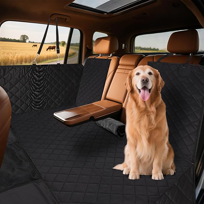 FAHKNS Upgraded Thickened Back Seat Extender for Dogs-Large Space,Waterproof Dog Car Seat Cover Holds 400lbs,Strong Durable, Universal Size Fits for Cars, Trucks & SUVs