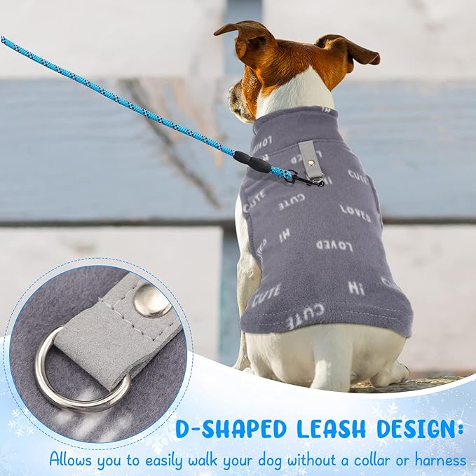 Reginary 10 Pack Small Dog Sweaters Fleece Pet Dog Clothes with Leash Ring Soft Warm Winter Puppy Plaid Shirt(Stylish)