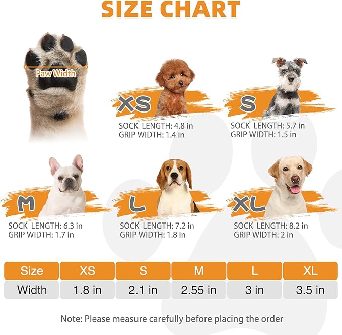 KOOLTAIL Anti Slip Dog Socks Booties to Prevent Licking Paws Scratching, Pet Boots&Paw Protector for Hardwood Floors, Dog Shoes for Winter, Traction Control Grip Socks for Small Medium Large Dogs XS