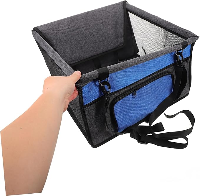 Pet Dog Cat Seat for Vehicle Breathable Car Travel Cushion with Front Pocket Comfortable Pet Car Seat for Dogs and Cats Grey Design