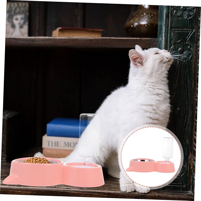 1pc Cat Ear Pet Bowl Dual-use Feeder for Dogs Cats Automatic Water Container Easy to Design for Daily Feeding Needs