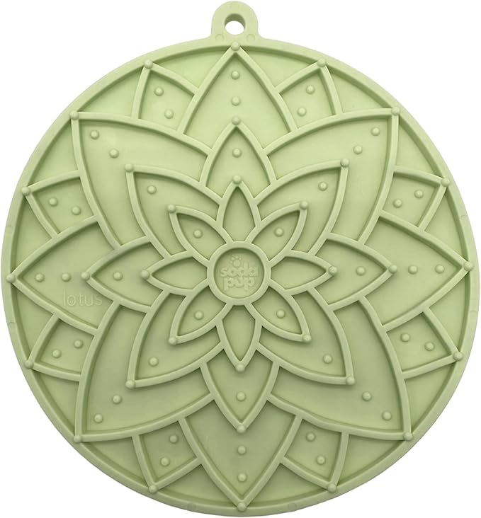 SodaPup Lotus eMat – Durable Enrichment Feeder Made in USA from Non-Toxic, Pet-Safe, Food Safe Rubber for Mental Stimulation, Avoiding Overfeeding, Fresh Breath, Digestive Health, Calming, & More