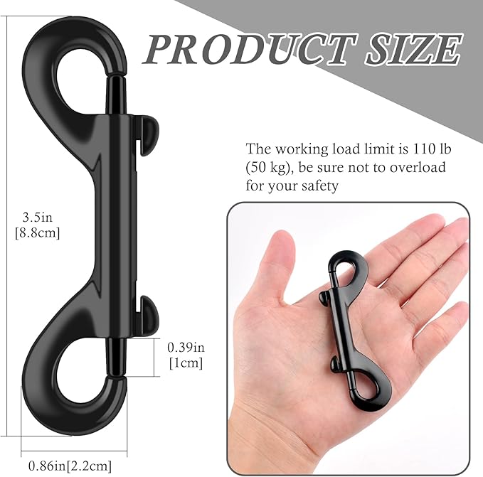 ERKOON 3.5 inch Double Ended Bolt Snaps Hooks 110lbs Load Capacity Zinc Alloy Double Sided Clips Heavy Duty Trigger Snap for Dogs Leashes/Water Bucket/Horse Feed/Hammocks (22 Pack)