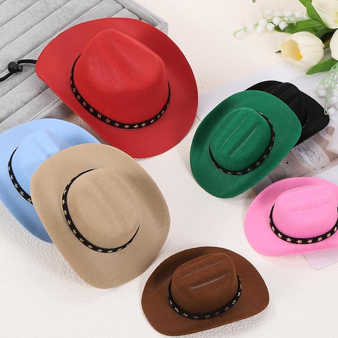 Dog Cowboy Hat, Mini Cowboy Hat for Pet with Chin Strap Adjustable Cosplay Cap, (Brown, S), Intended for Dogs and Cats/Halloween Costume/Party Decoration