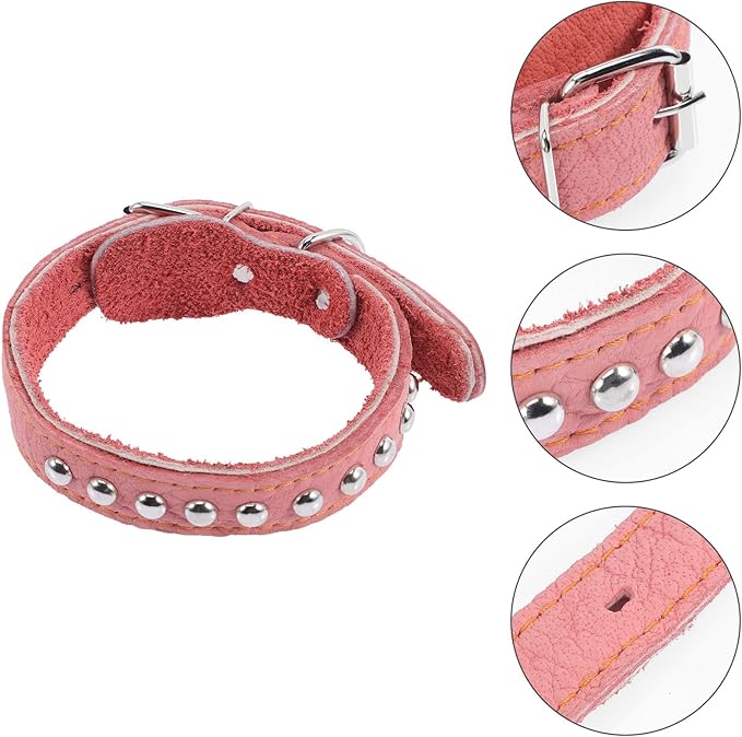Soft Leather Dog Collar 2.5cm Wide Adjustable Large Dog Collar Supple Comfortable Neck Strap for German Shepherd Pet Accessories