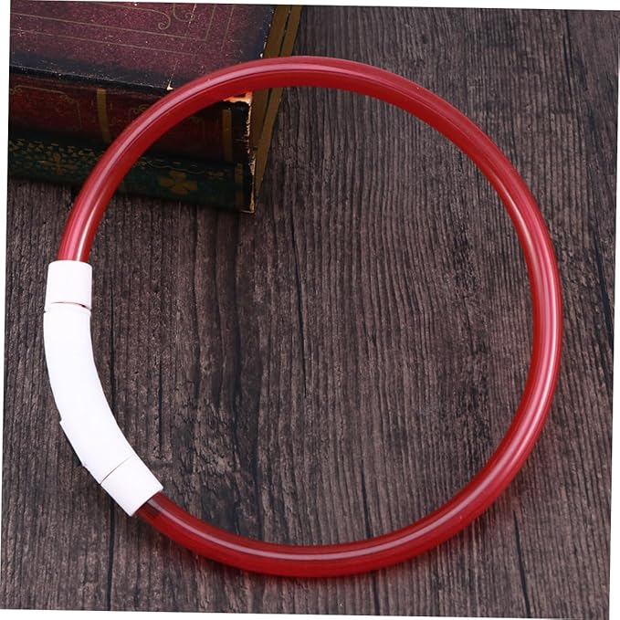 POPETPOP LED Dog Collar Rechargeable Pet Collar for Night Safety Red Saving Design for