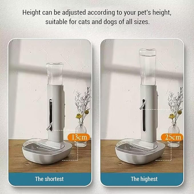 Portable Adjustable Height Dog Standing Water Food Dispenser, Space Saving Hanging Type Automatic Pet Standing Water Dispenser Feeder for Pets(Blue) (Pssopp6dia0ynfw2-12)