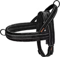Didog Soft Flannel Padded Dog Vest Harness, No Pull/Quick Fit Reflective Dog Strap Harness, Easy for Training Walking (M:Chest 21-26", Black)