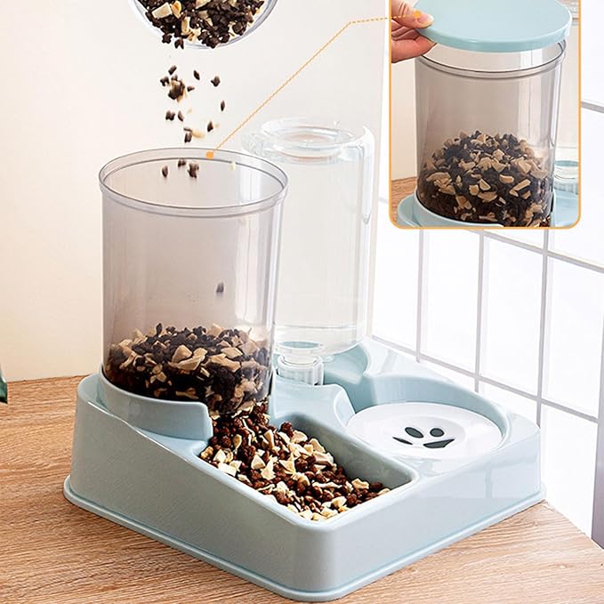 2 in 1 Automatic Dog Water Food Bowl Water Dispenser for Pet Lovely Dog Feeder Raised Food Container Bowl Pet Feeders Automatic