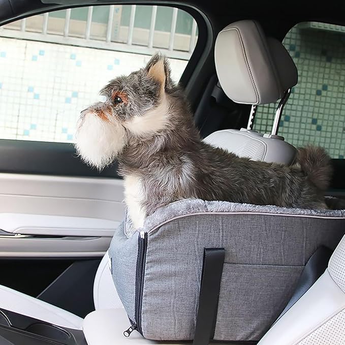 MOMOJIA Cat for Car Console Puppies Carry Bag Outdoor Travel Shoulder Sightseeing Tote Safety Strap Pet Bed for Car Travel Small Dog