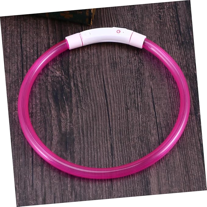 Rechargeable Led Dog Collar USB Luminous Flashing Pet Collar for Night Safety Light Modes Pink Evening Walks and Visibility