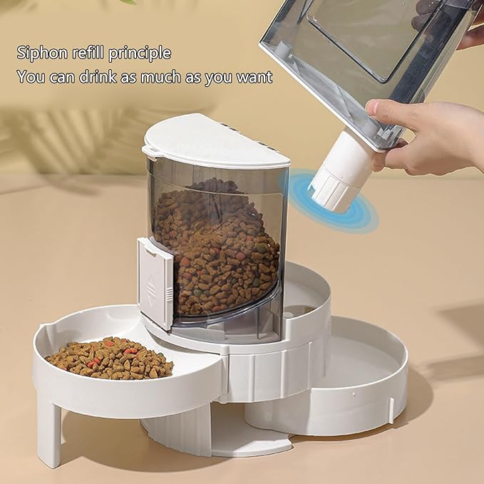 2in1 Pet Water Bowl Food Feeder Automatic Dog Feeding Dispenser Drinking Container Dishware Automatic Drinking for Cats Wet and Dry
