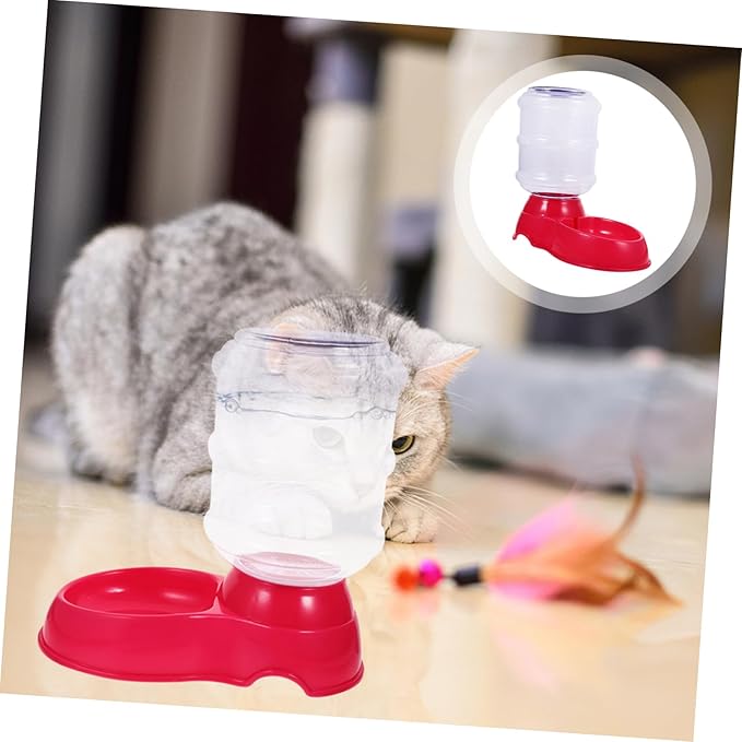Automatic PET Water Fountain for Dogs and Cats 3.5L Pink Drinking Basin Food Bowl Automatic Feeding Device for Indoor Use for Pets