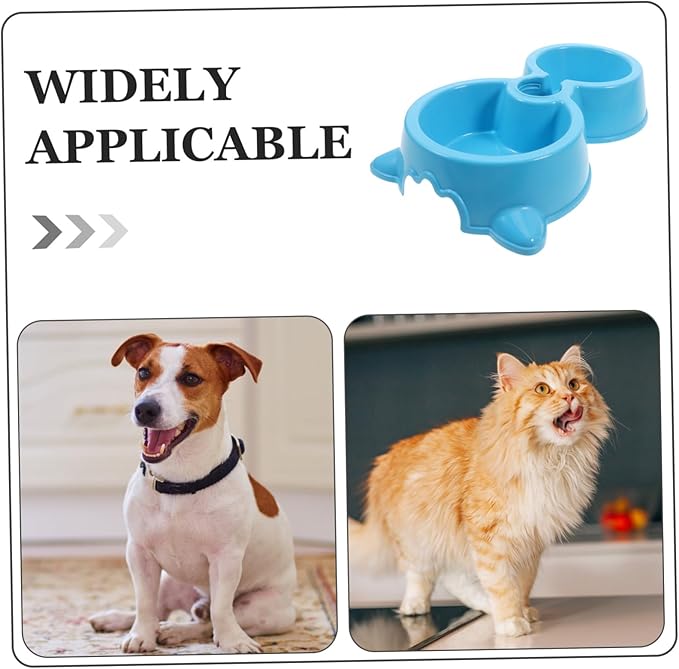 POPETPOP Double Dog Bowls with Attachable Water Bottle Dispenser Automatic Water Feeding Station for Cats and Dogs Convenient Hydration for Pets