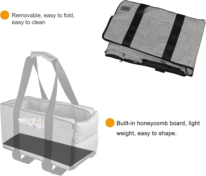 Small Dog Cat Car Booster Seat, Detachable and Washable Dog Carseats,Pet Travel Safety Car Seat for Car Center Console, Pet Travel Carrier Hammock Bed,Front Carseats Carrier Bag
