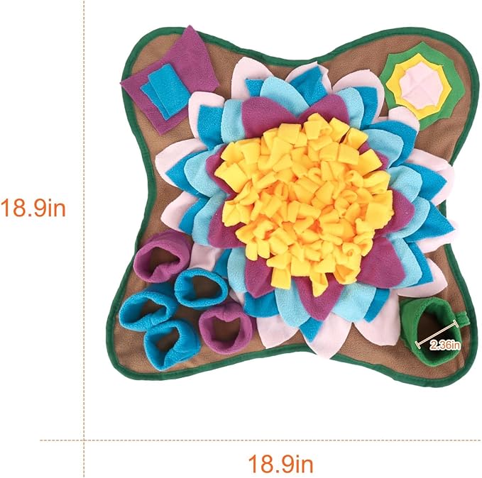 Yummy Sam Snuffle Mat for Small and Medium Dogs, 2 in 1 Portable Interactive Nose Smell Training Sniffing Pad with Puzzle Toys for Boredom Stimulating Slow Eating and Keep Busy (Grey)