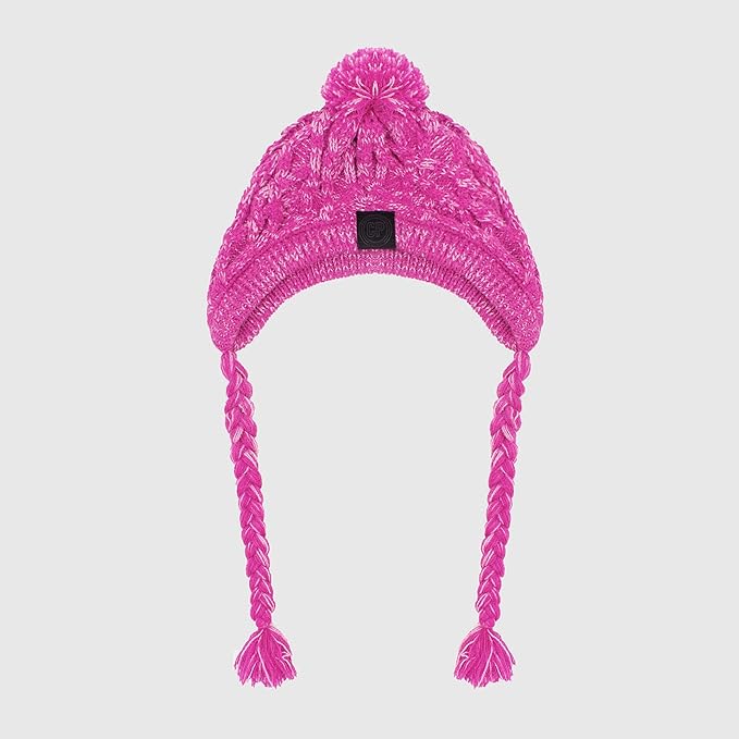 Winter Dog Hat,Knitting Wool Cap,Warm Pet Head Wear with Long Braid Puppy’s Head Accessorie (Purple M)