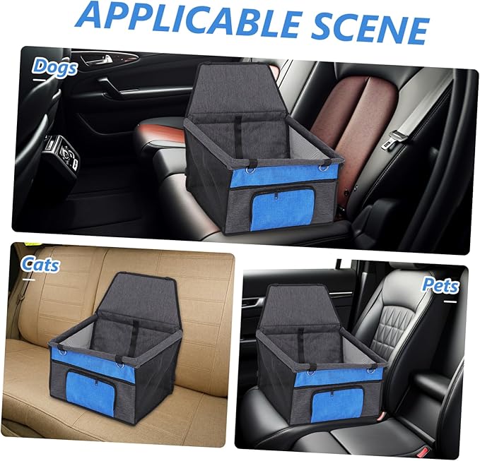 Pet Dog Cat Seat for Vehicle Breathable Car Travel Cushion with Front Pocket Comfortable Pet Car Seat for Dogs and Cats Grey Design