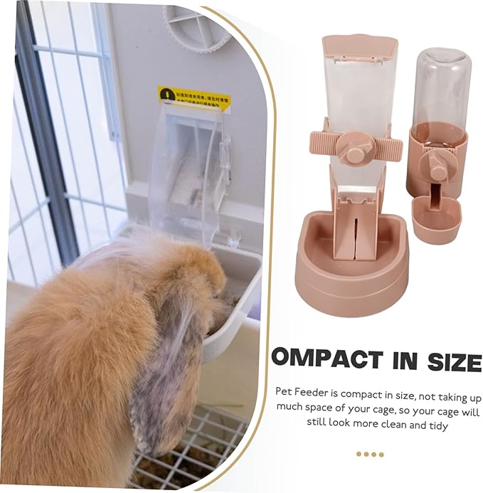 1Set Automatic Pet Feeder and Water Dispenser for Cats and Dogs Space Saving Design Easy Installation Safe Material for and Tidy Cages