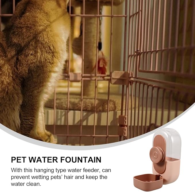 Cat Water Dispenser Automatic Pet Waterer Feeder Bowl Secure Hanging Pet Waterer for Dogs and Cats
