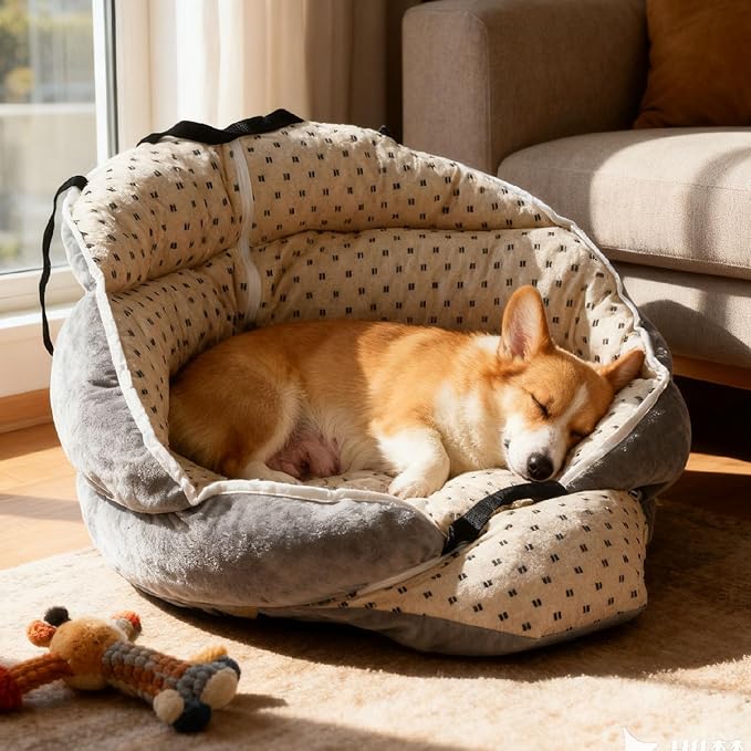 Pet Booster Car Seat, Comfortable Universal Portable Small Dog Car Carrier Bed, Suitable for Travel Camping, Weight: Under 7.5kg/16.5lb