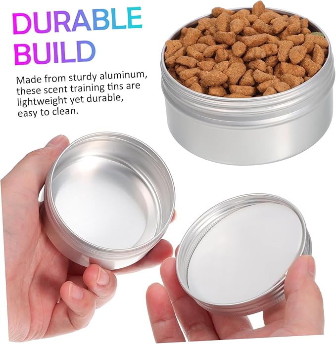 BESPORTBLE 1 Set Dog Scent Training Kit Metal Tins with Lids for Scent Work Nose Training and Agility Versatile Containers for All Skill Levels Easy to Use with Adhesive Pads